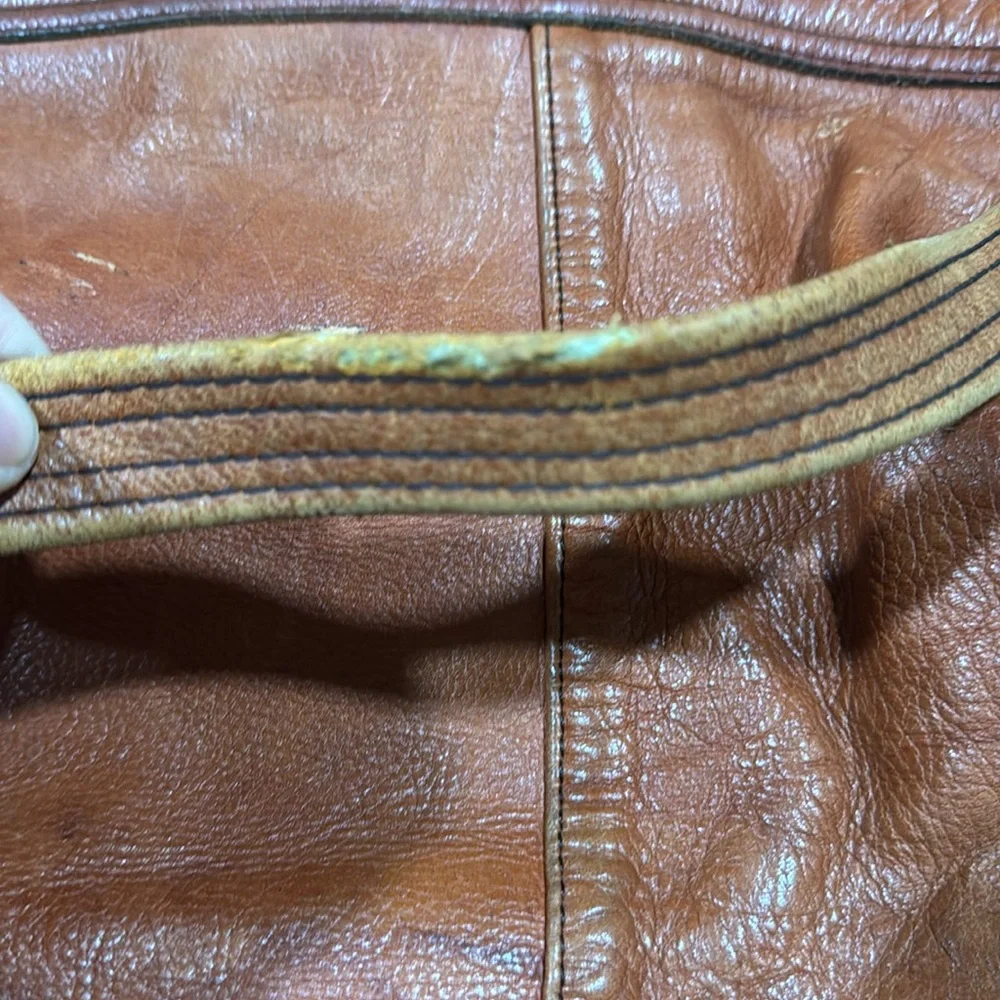 FRYE VINTAGE BROKEN IN FRYE COGNAC TOTE - Picture 11 of 12
